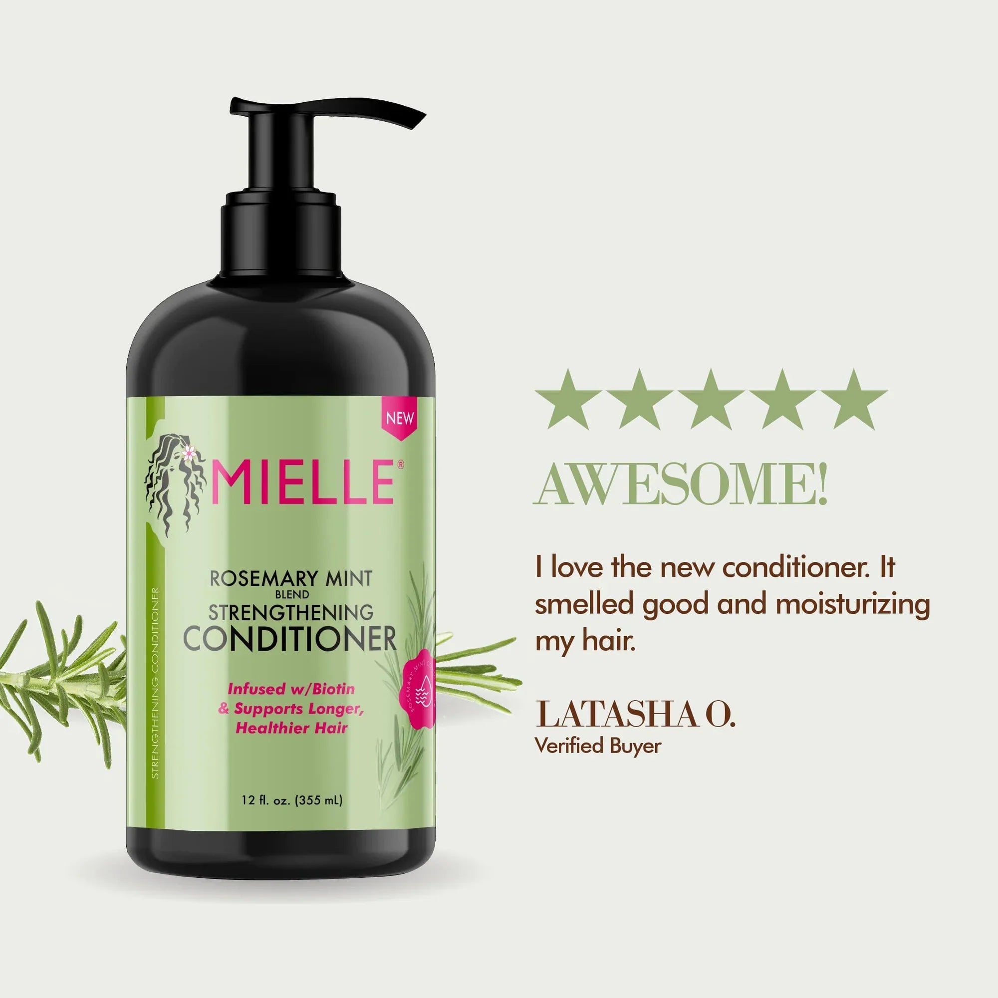 Mielle Rosemary Mint Strengthening Conditioner 355ml – Nourish & Revive Damaged Hair