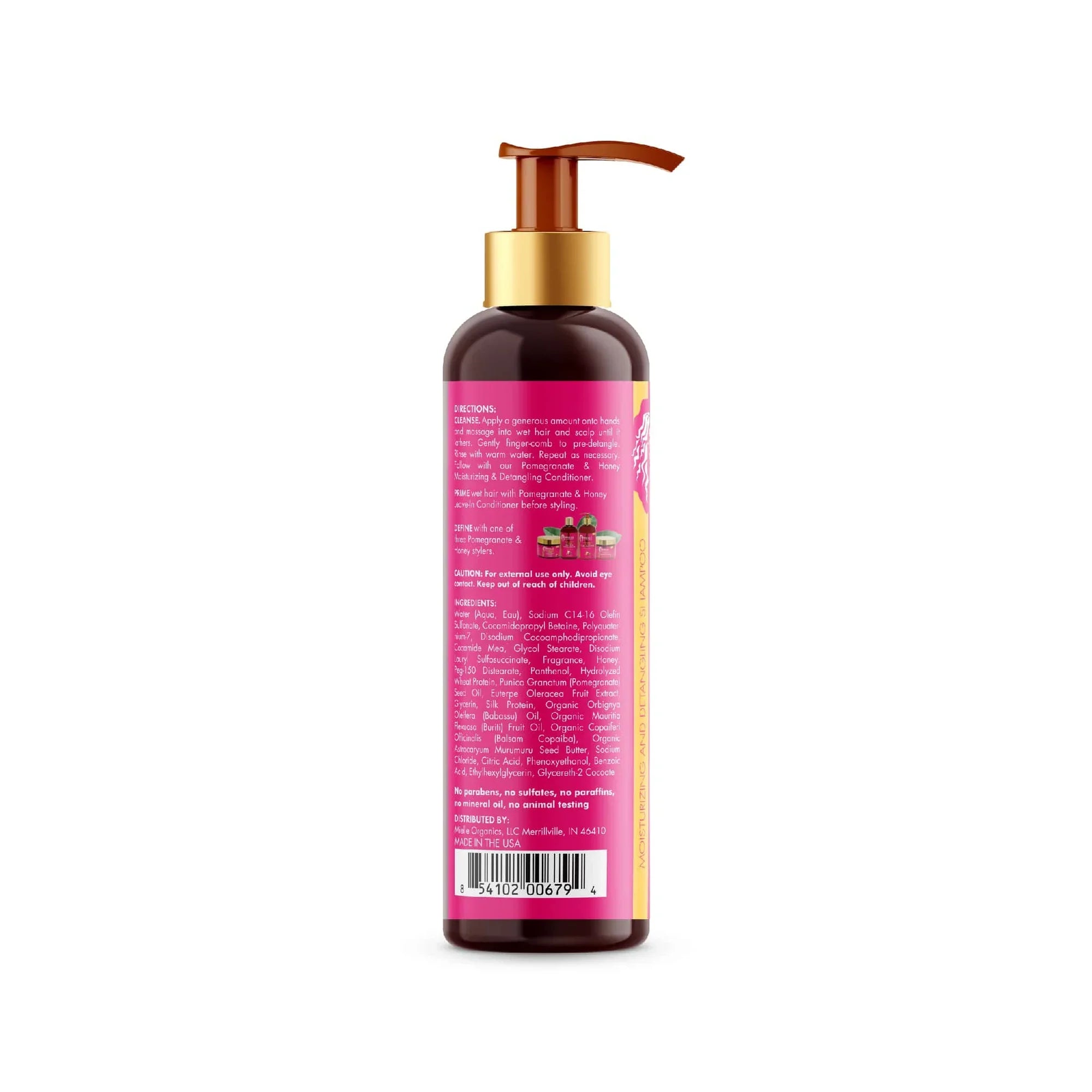 Mielle Pomegranate & Honey Detangling Shampoo – Moisturizing Shampoo for Thick, Curly Hair