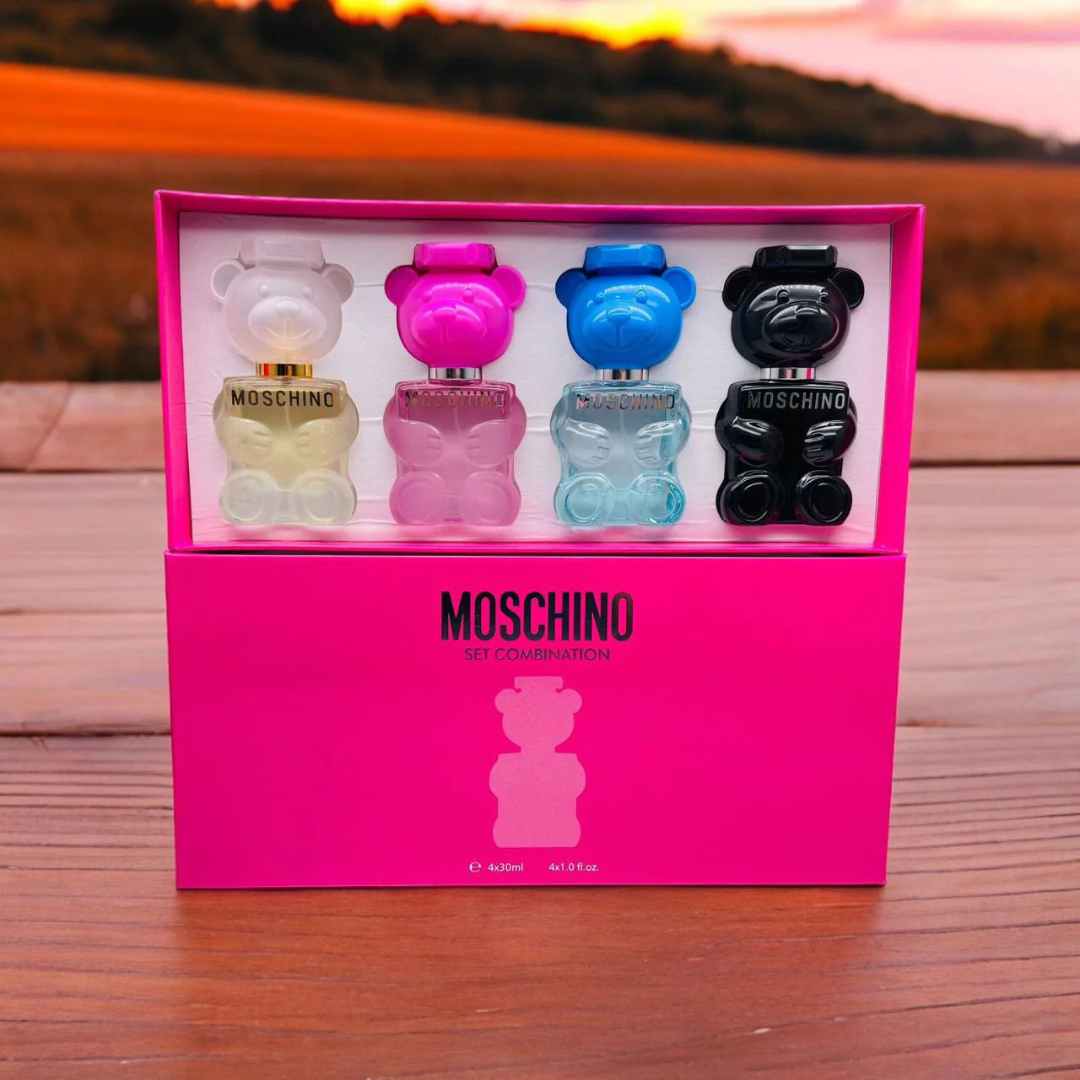 Moschino 4 in 1 Perfume Gift Set – Luxury Mini Fragrance Collection for Men & Women
