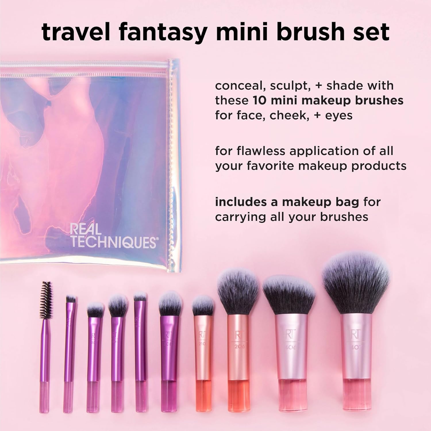 Real Techniques Travel Fantasy Mini Brush Set – Compact & Stylish Makeup Brushes
