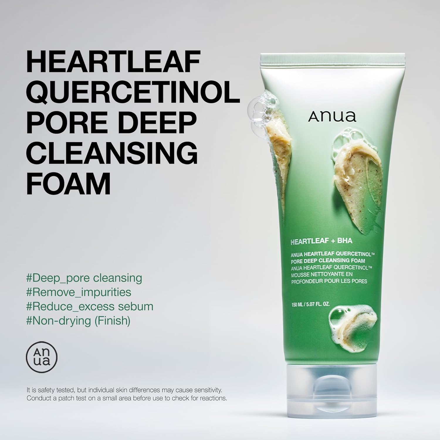 Anua Heartleaf + BHA Cleansing Foam | Deep Pore Cleanser for Sensitive Skin