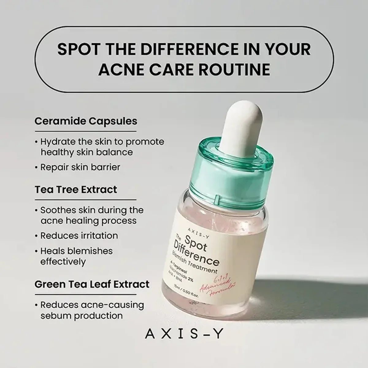 AXIS-Y Spot The Difference Blemish Treatment 15ml – Gentle Korean Acne Spot Corrector