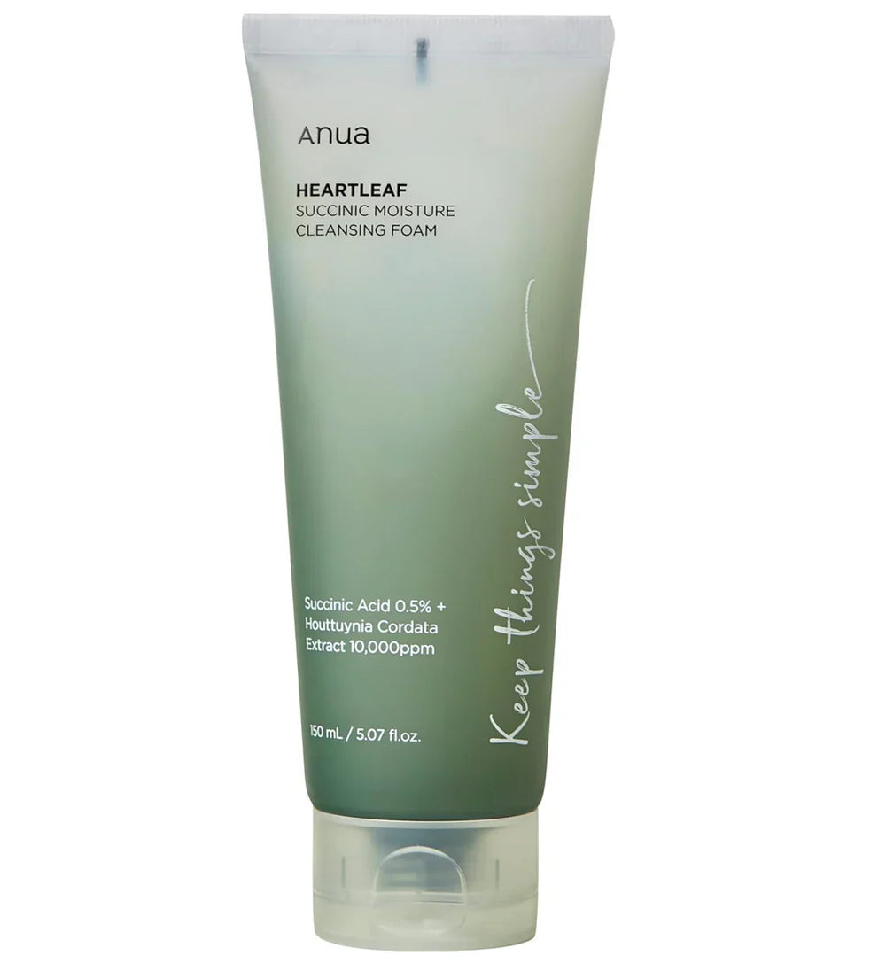 Anua Heartleaf Succinic Moisture Cleansing Foam 150ml | Gentle Hydrating Cleanser