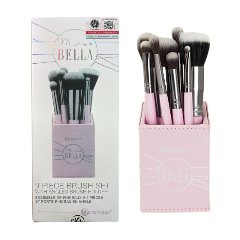 Bh Cosmetics - Mrs. Bella 9 Piece Makeup Brush Set with Luxe Brush Holder