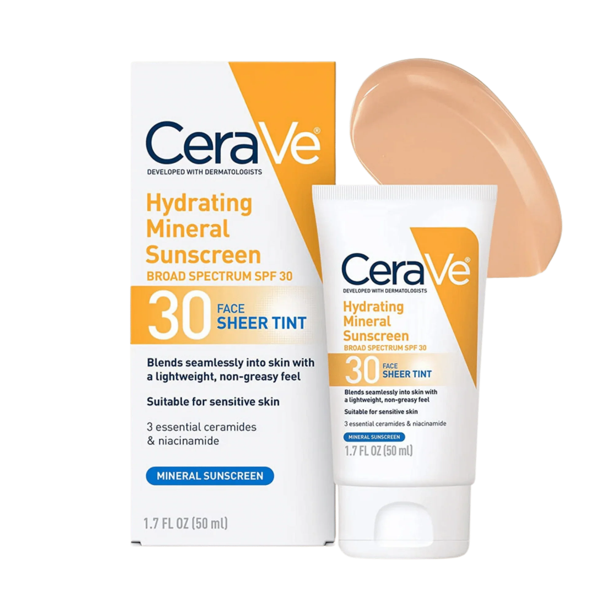 CeraVe Hydrating Mineral Sunscreen SPF 30 Face Sheer Tint