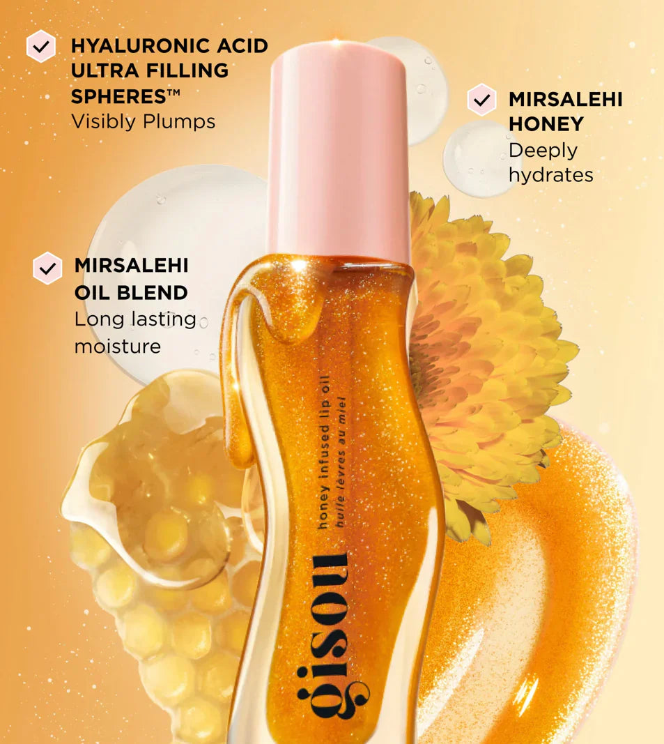 Gisou Honey Infused Lip Oil 8ml – Deeply Nourishing, High-Shine Lip Treatment