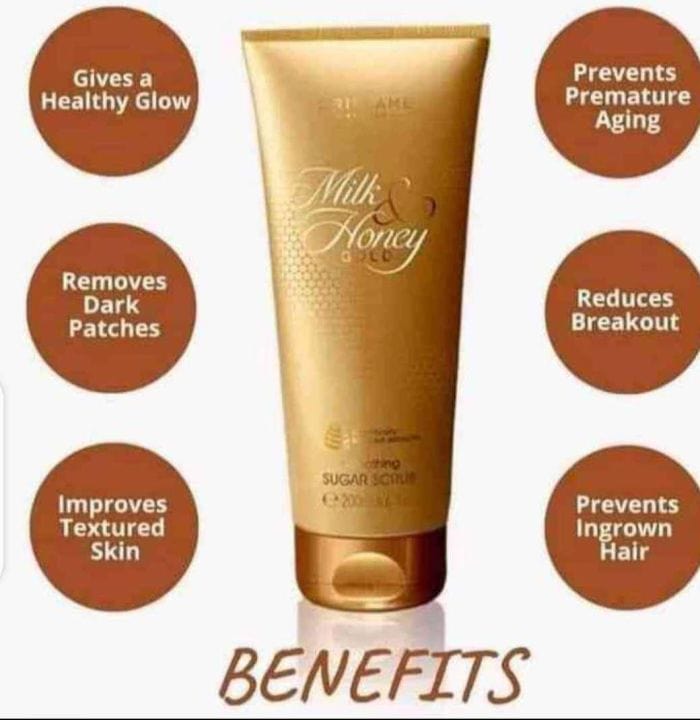 Oriflame Milk & Honey Gold Smoothing Sugar Scrub – 200ml | Gentle Exfoliation & Radiant Skin