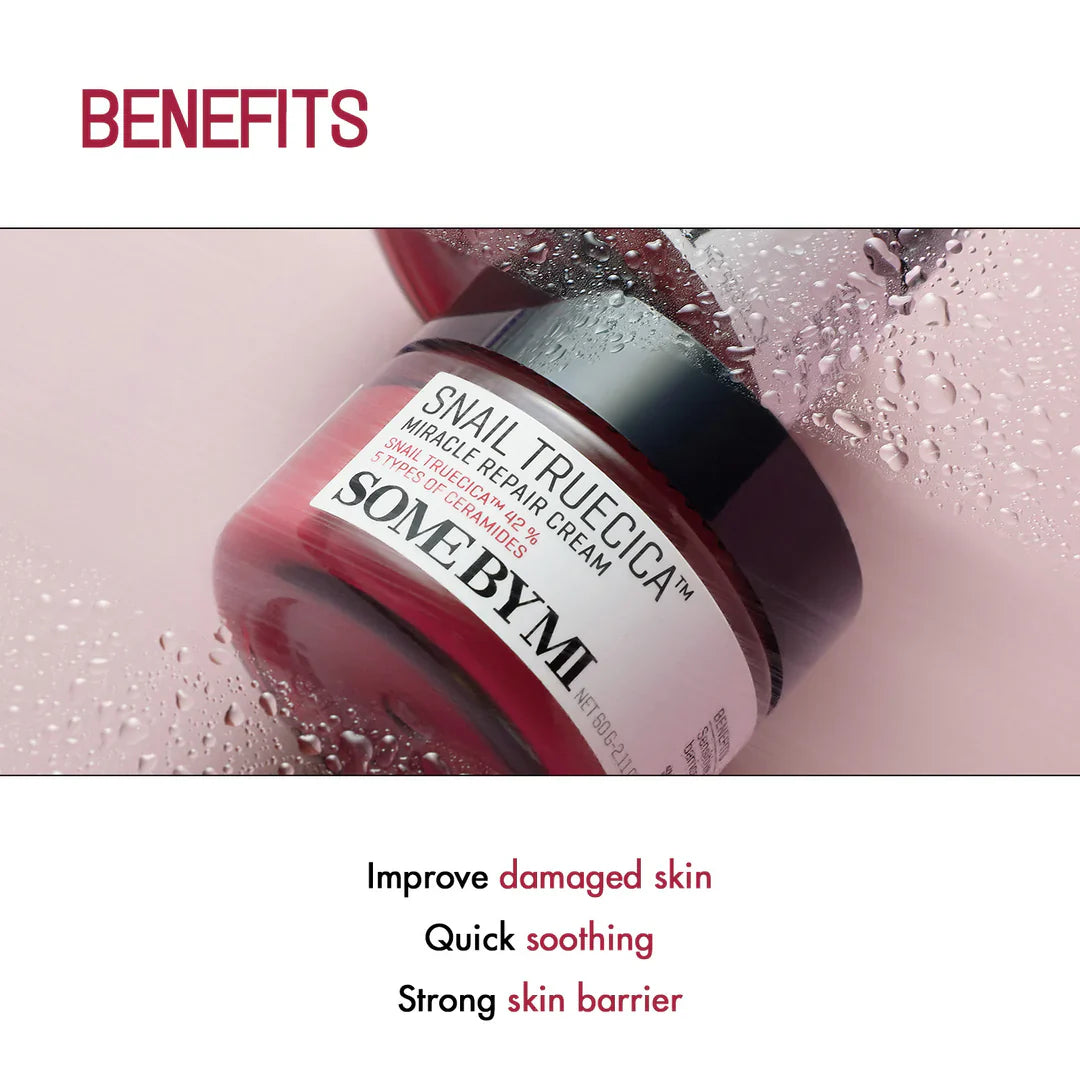 Some By Mi Snail Truecica Miracle Repair Cream 60g – Soothing & Skin Repair Moisturizer