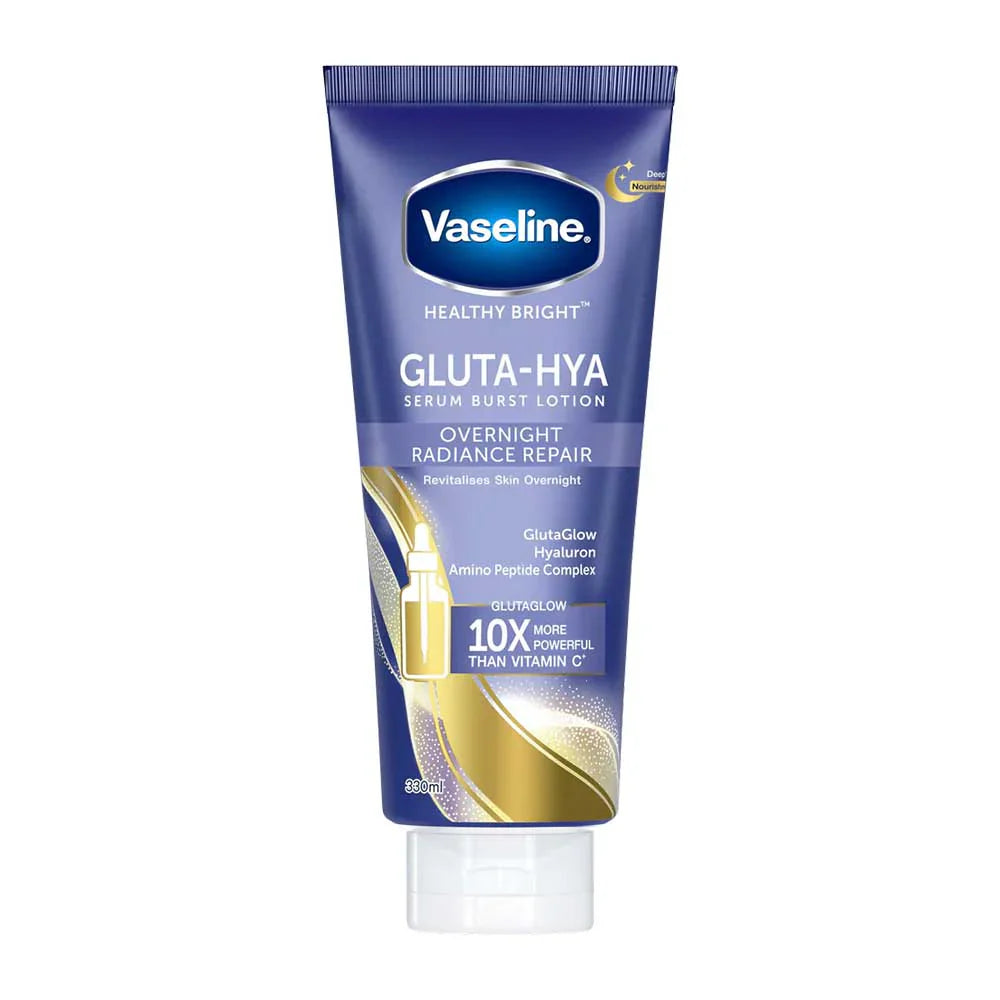 Vaseline Gluta-Hya Serum Burst Lotion Over Night Radiance Repair 300ml | Deep Brightening & Hydrating Body Lotion