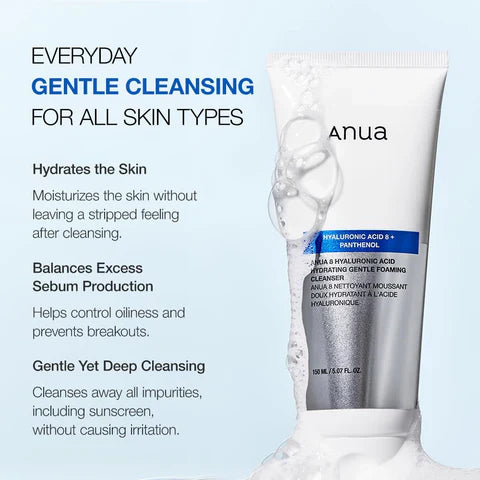 Anua Hyaluronic Acid 8+ Gentle Foaming Cleanser 150ml