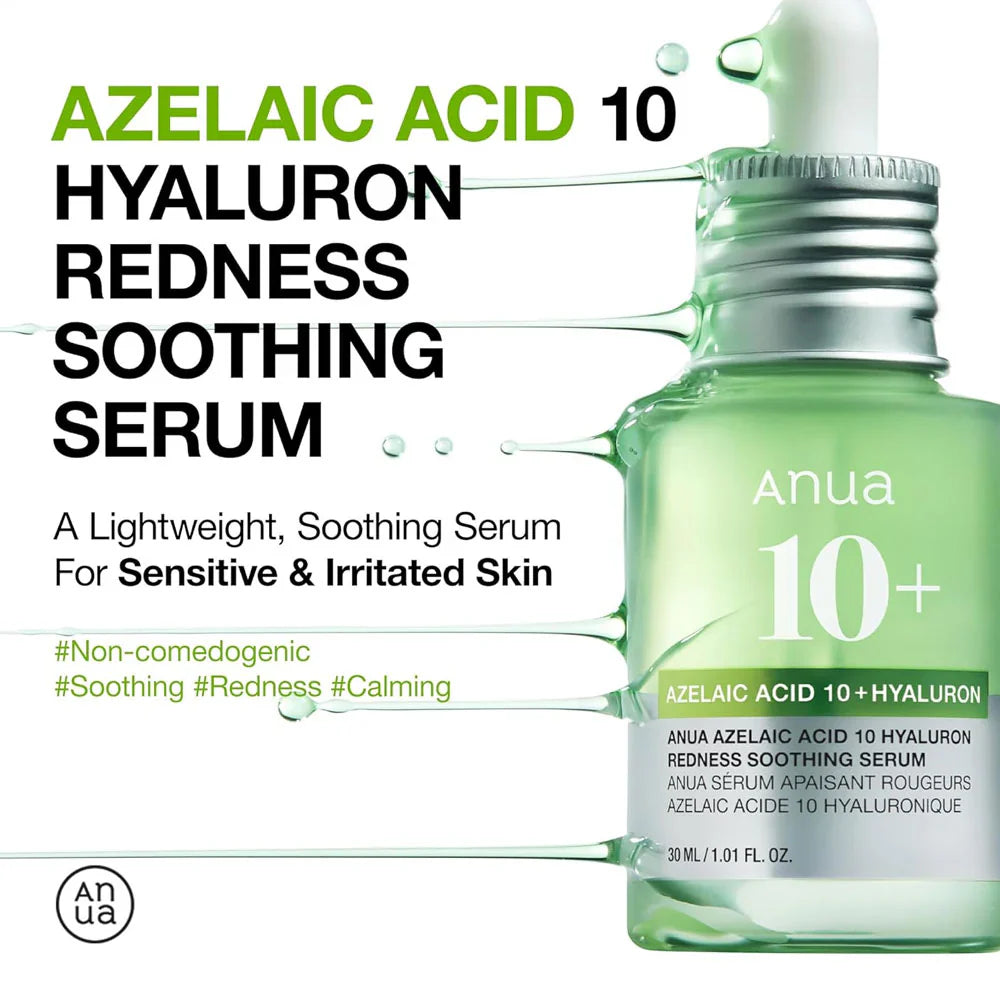 Anua Azelaic Acid 10% Hyaluron Serum - Redness Relief & Soothing - 30ml