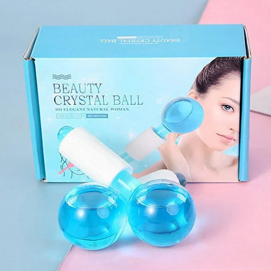 Beauty Crystal Ball Facial Cooling Ice Globes – Water Wave Therapy for Face & Eye Massage