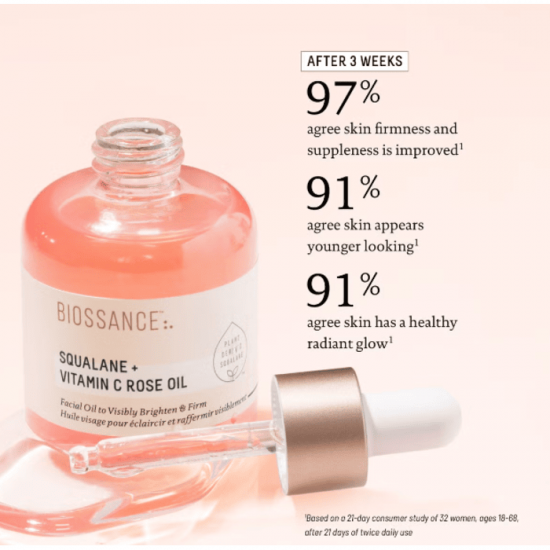 Biossance Squalane and Vitamin C Rose Oil-30ML
