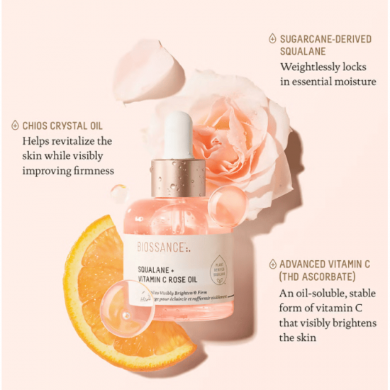 Biossance Squalane and Vitamin C Rose Oil-30ML
