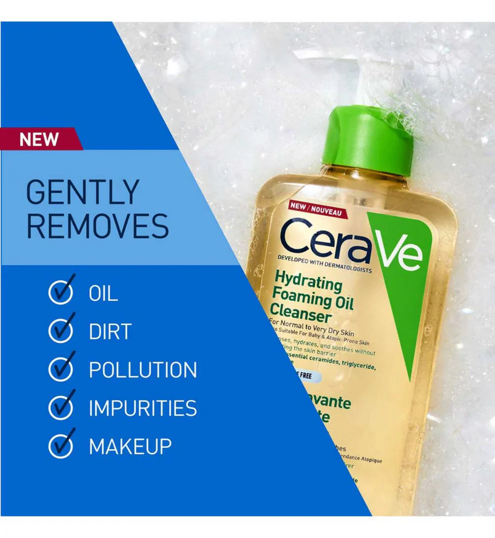CeraVe Hydrating Foaming Oil Cleanser 237ml – For Dry Skin
