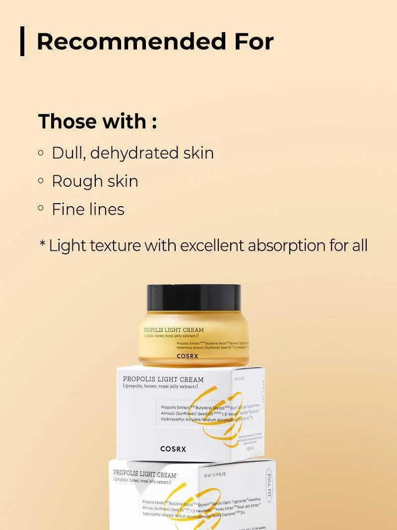 Cosrx Full Fit Propolis Light Cream 65ml – Nourishing, Hydrating & Glow-Boosting Moisturizer