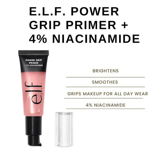 elf Power Grip Primer + 4% Niacinamide – 24ml | Smooth, Hydrate & Long-Lasting Makeup Base
