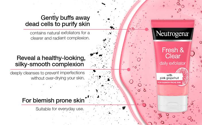 Neutrogena Fresh & Clear Daily Exfoliator Face Wash With Pink Grapefruit-150ML
