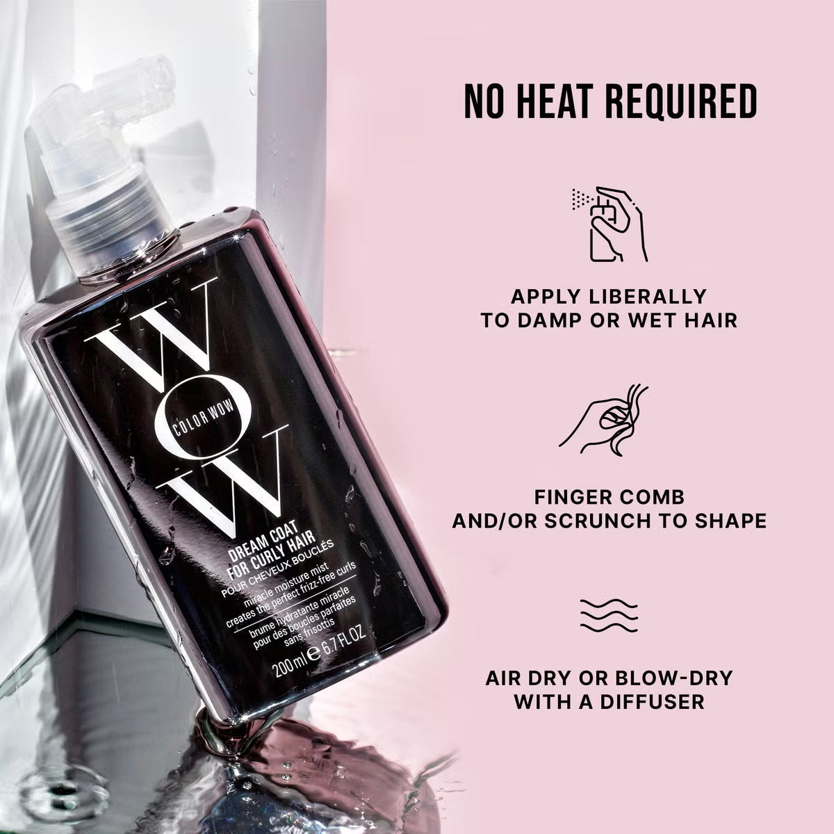 Color Wow Dream Coat for Curly Hair 200ml – Anti-Frizz, Moisture Lock & Curl-Defining Spray