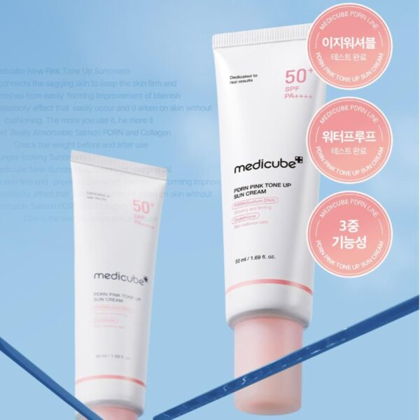 Medicube PDRN Pink Tone Up Sun Cream SPF 50+ PA++++ – Brighten & Protect