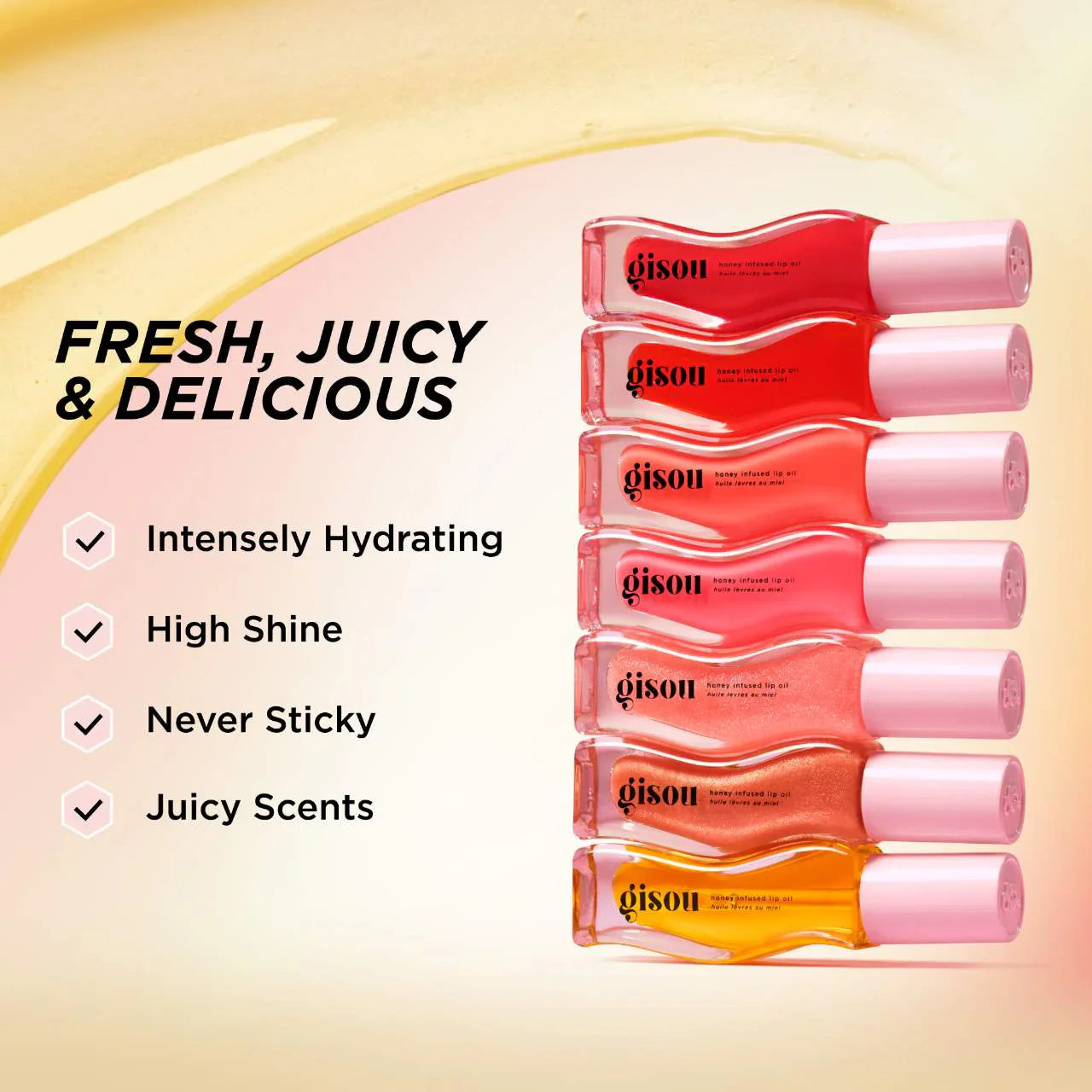 Gisou Honey Infused Lip Oil 8ml – Deeply Nourishing, High-Shine Lip Treatment